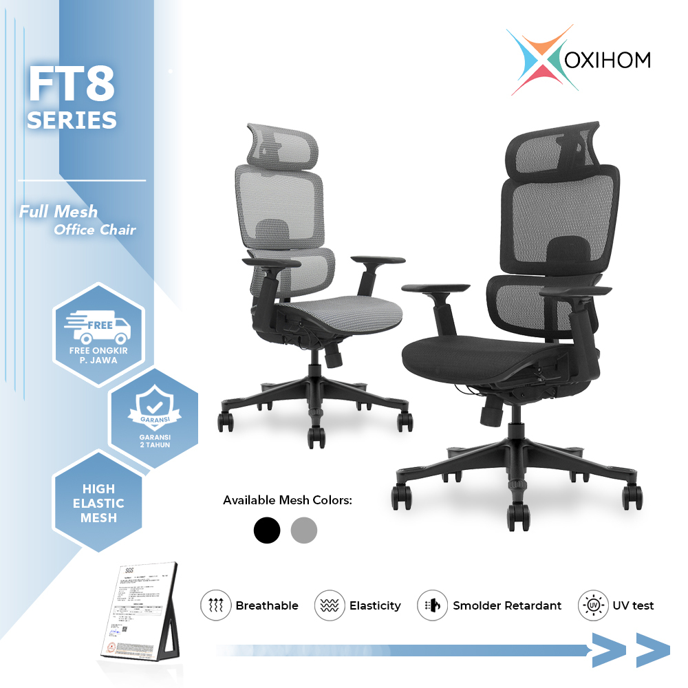 OXIHOM T8 Kursi Mesh Kursi Kantor Kursi Kerja Mesh Chair Ergonomic