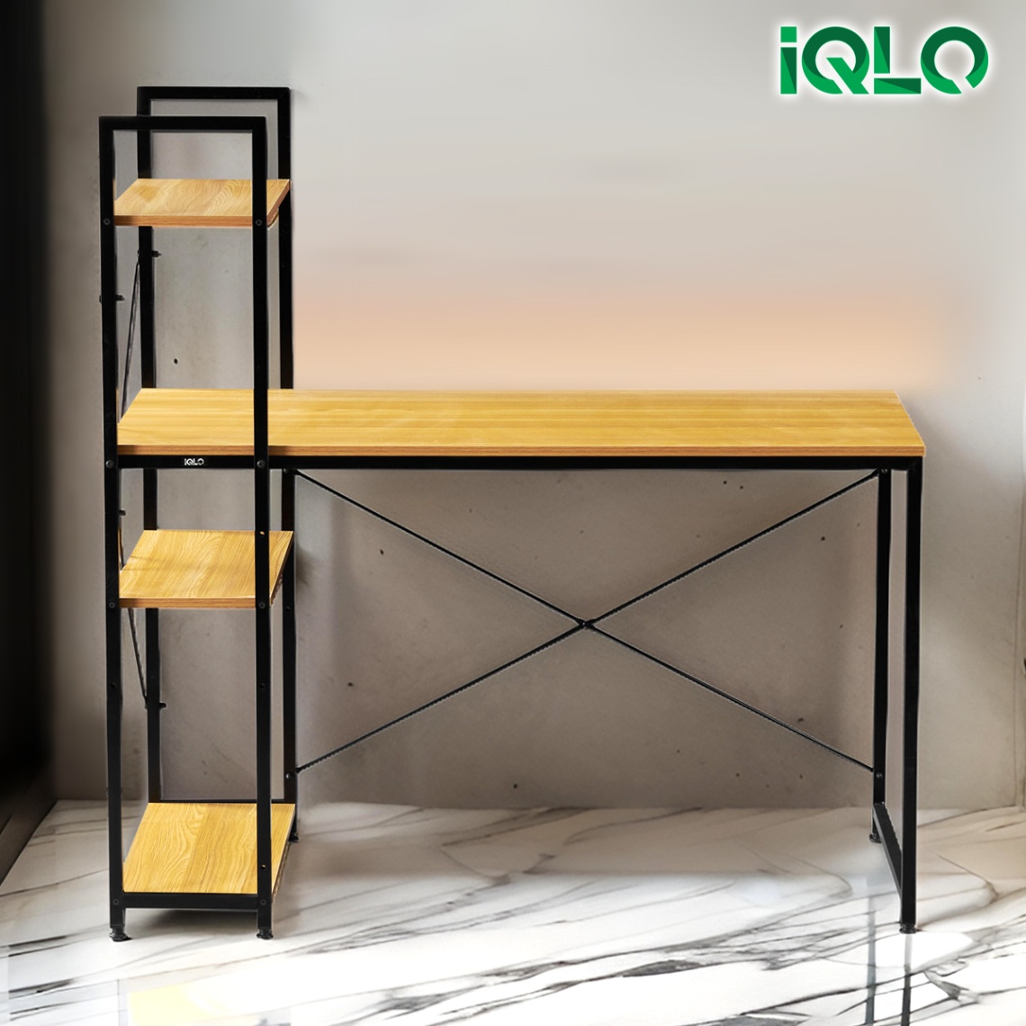 IQLO FWD04 Meja Belajar dengan Rak Meja Kantor Meja Kerja Minimalis