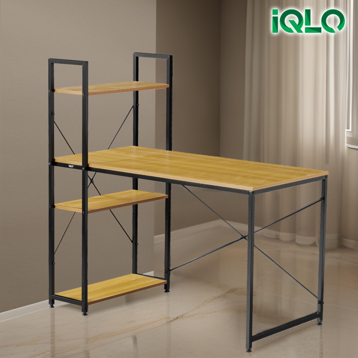 IQLO FWD04 Meja Belajar dengan Rak Meja Kantor Meja Kerja Minimalis