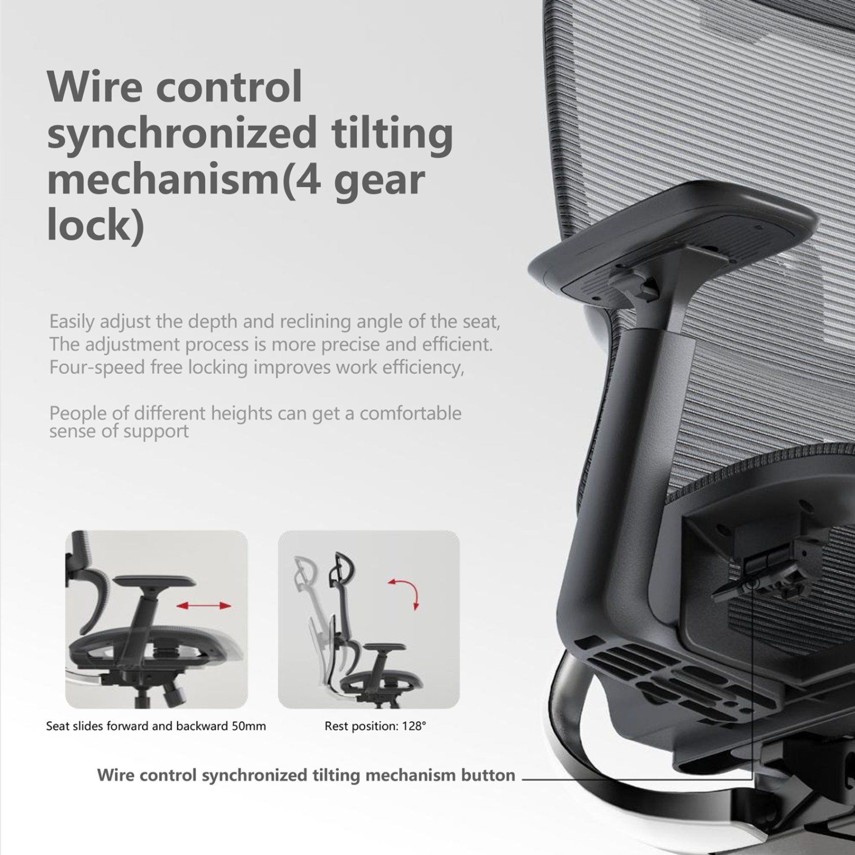 OXIHOM T8 Kursi Mesh Kursi Kantor Kursi Kerja Mesh Chair Ergonomic