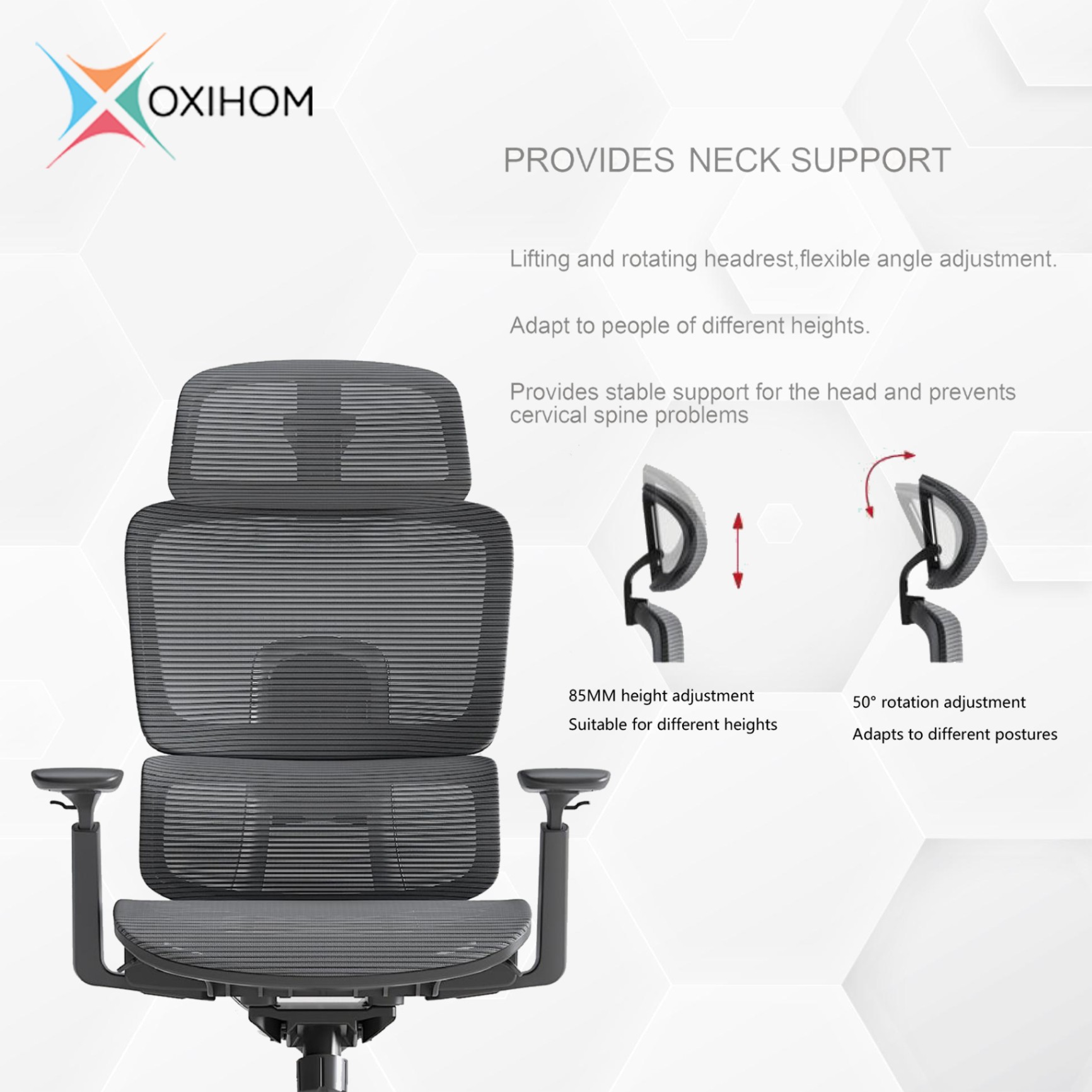 OXIHOM T8 Kursi Mesh Kursi Kantor Kursi Kerja Mesh Chair Ergonomic
