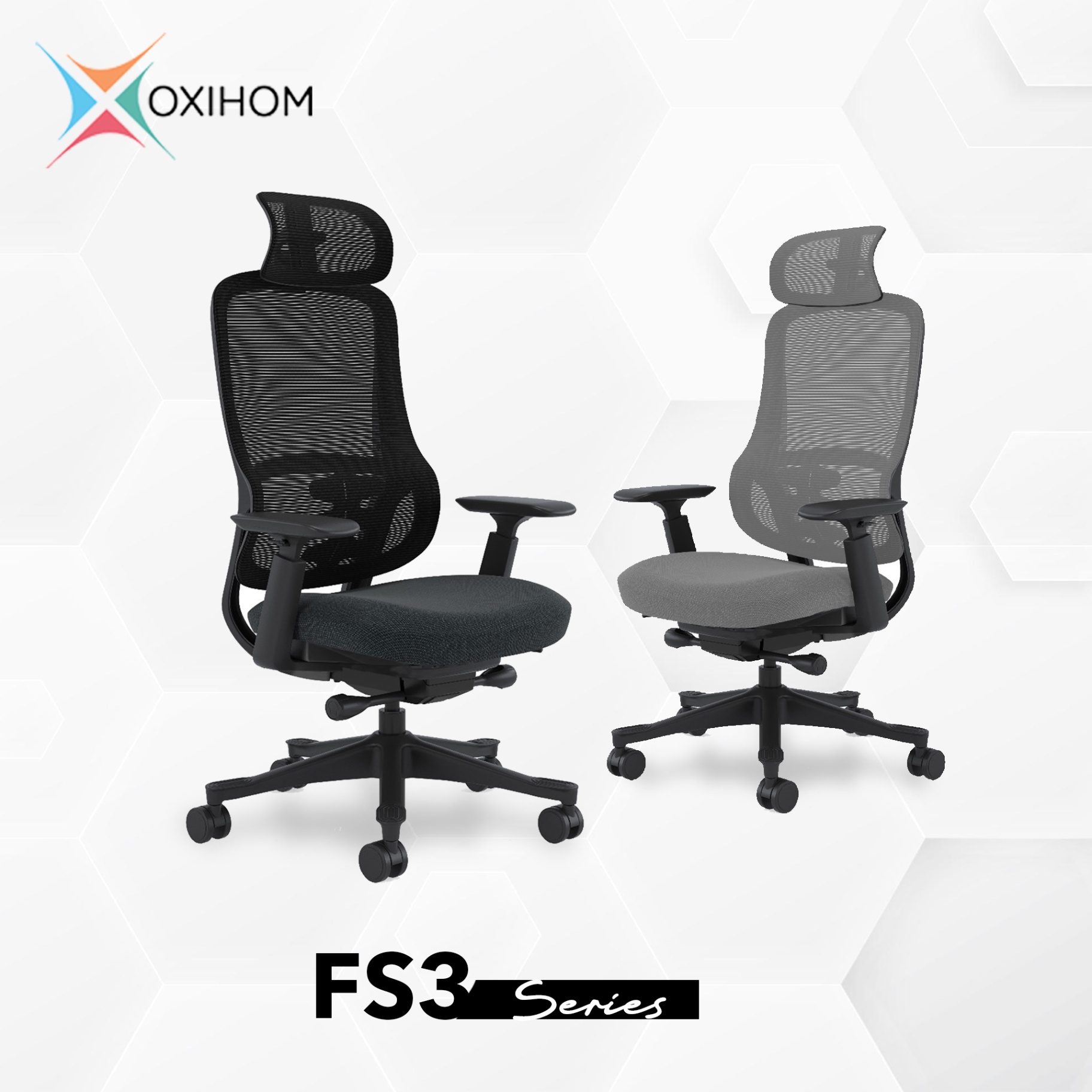 OXIHOM S3 Kursi Mesh Kursi Kantor Kursi Kerja Honeycomb Chair Seat