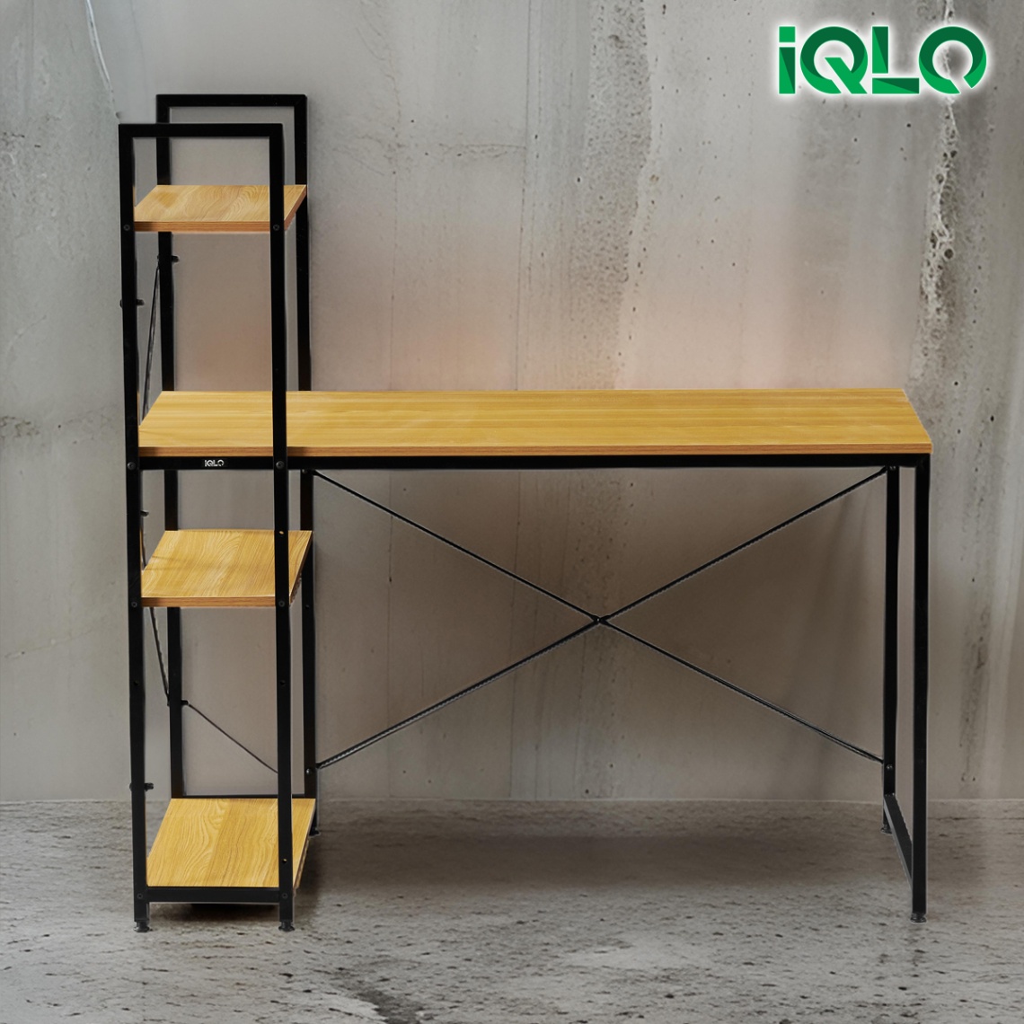 IQLO FWD04 Meja Belajar dengan Rak Meja Kantor Meja Kerja Minimalis
