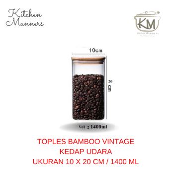 Toples Jar Kaca Borosilicate Glass Spagethi, Macharoni, Sayuran, bubuk, bumbu, Snack 10x20 cm - Pakai Bubble Wrap