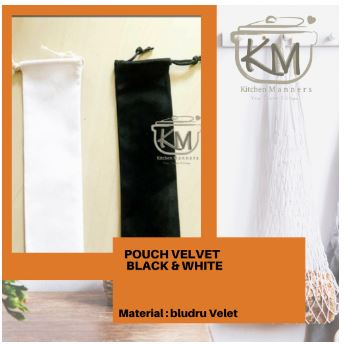 pouch velvet black - black