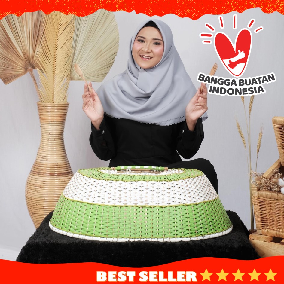 Tudung Saji Penutup Makanan Dapur Meja Makan Rotan Sintetis Dua Warna Ukuran Standar (dikirim random)