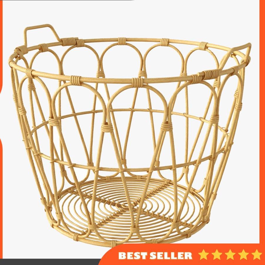 Keranjang Laundry Jawit Rotan Bulat Untuk Pakaian (Sisa Pabrik) varian Lama