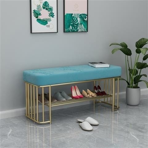 Kursi Panjang / Kursi Letak Sepatu PREMIUM | Nordic Chair - Biru
