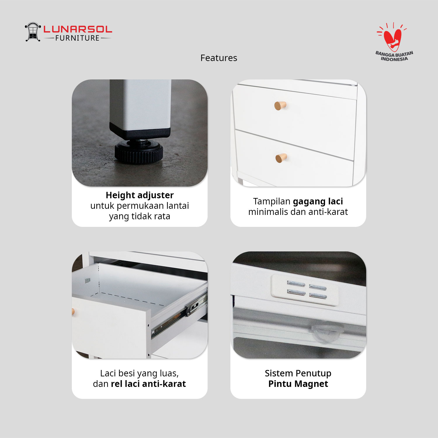 LUNARSOL Lemari Besi SBC | Lemari Arsip | Lemari Pajang