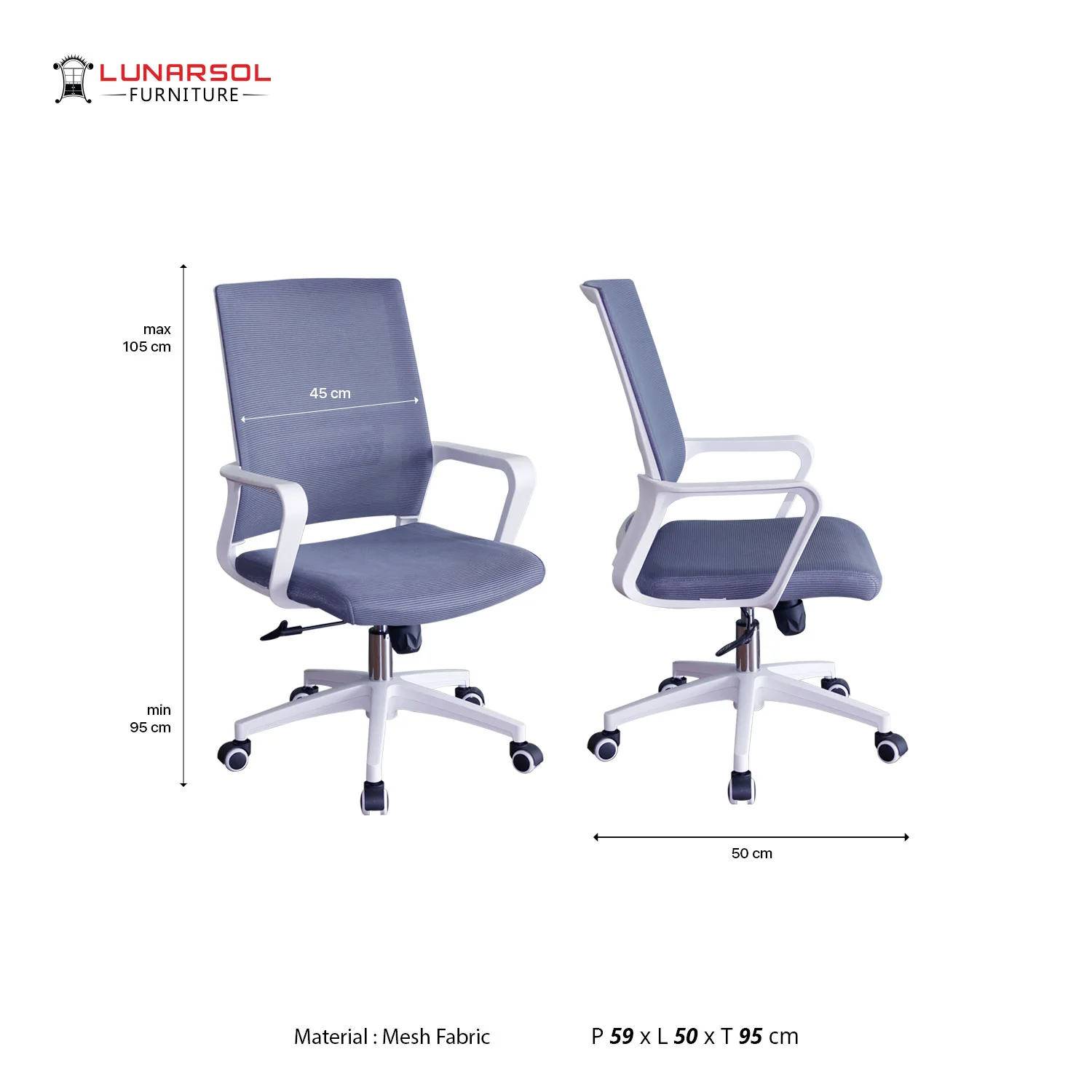 LUNARSOL MONZA Kursi Kantor | Kursi Mekanik