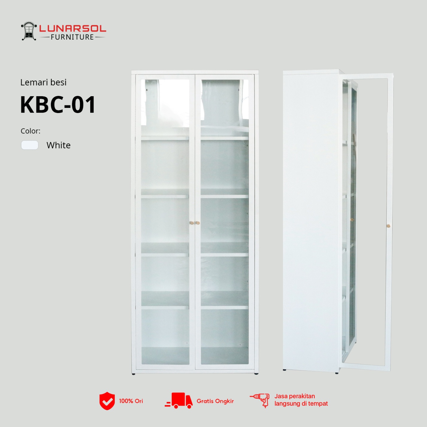LUNARSOL Lemari Besi KBC-01 | Lemari Arsip | Lemari Buku Besi