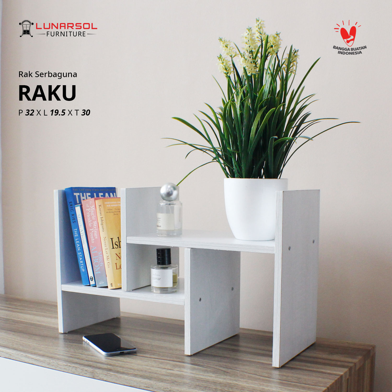 LUNARSOL RAKU Rak Buku Serbaguna | Table Set | Book Rack