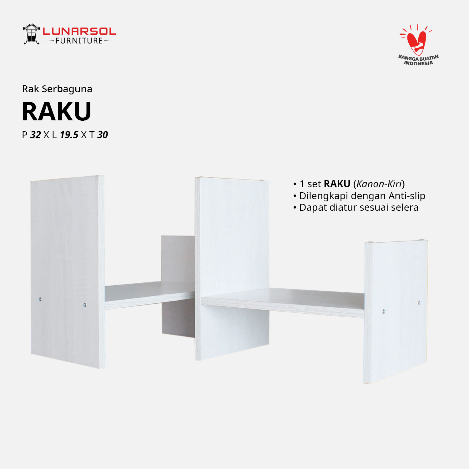 LUNARSOL RAKU Rak Buku Serbaguna | Table Set | Book Rack