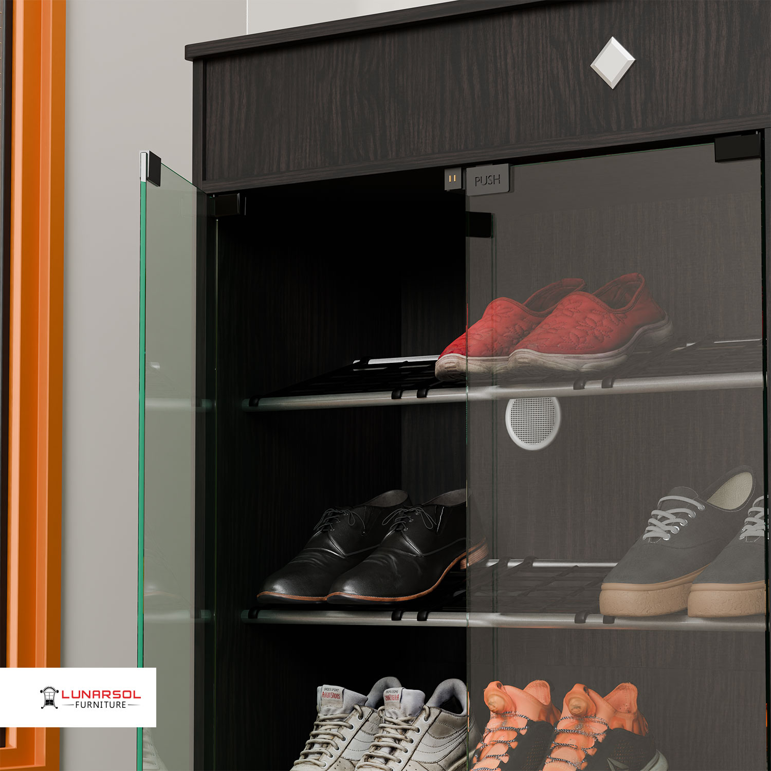 LUNARSOL HUGA 4320 Rak Sepatu Pintu Magnet Rak Sepatu Susun Minimalis