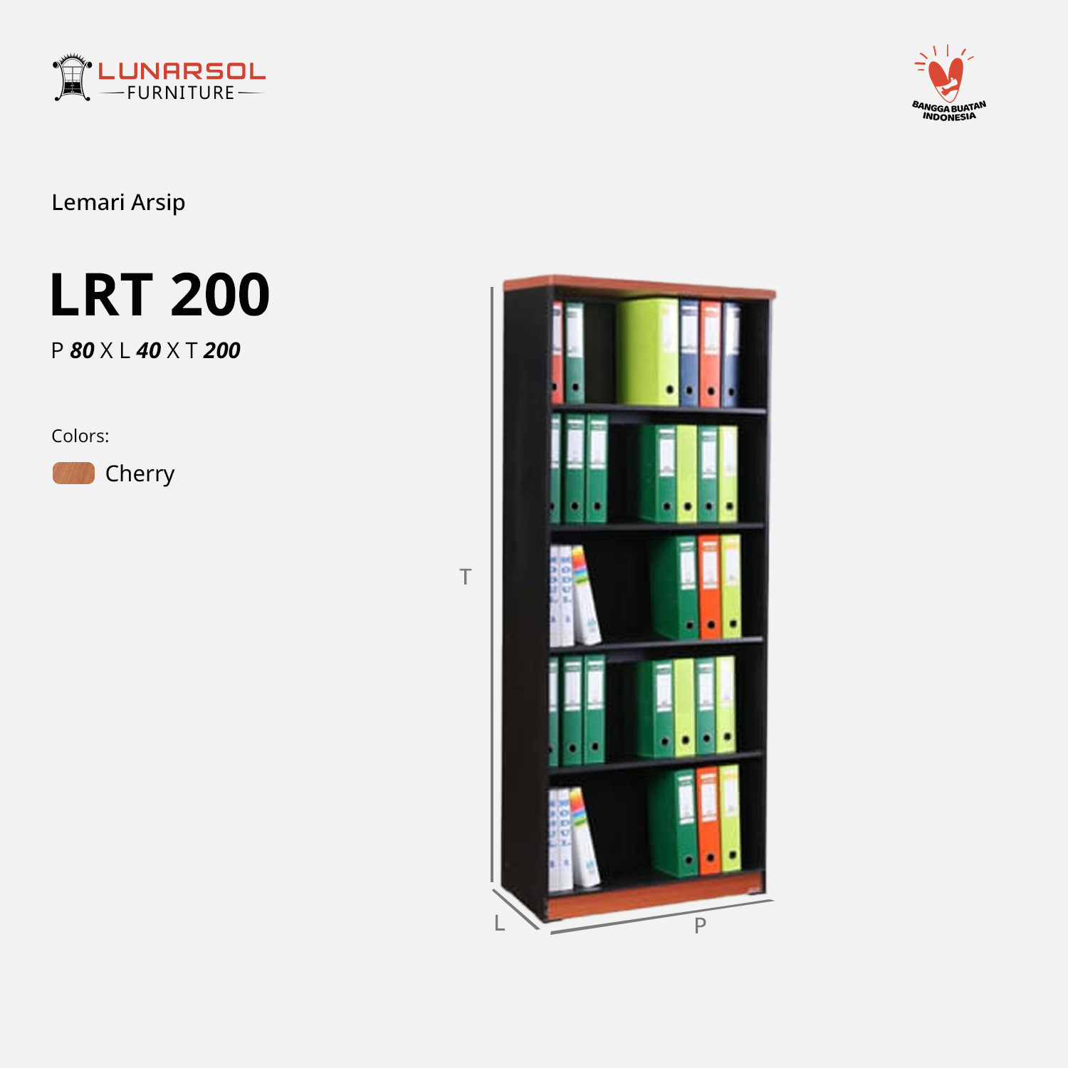 LUNARSOL LRT 200 Lemari Arsip Tanpa Kaca