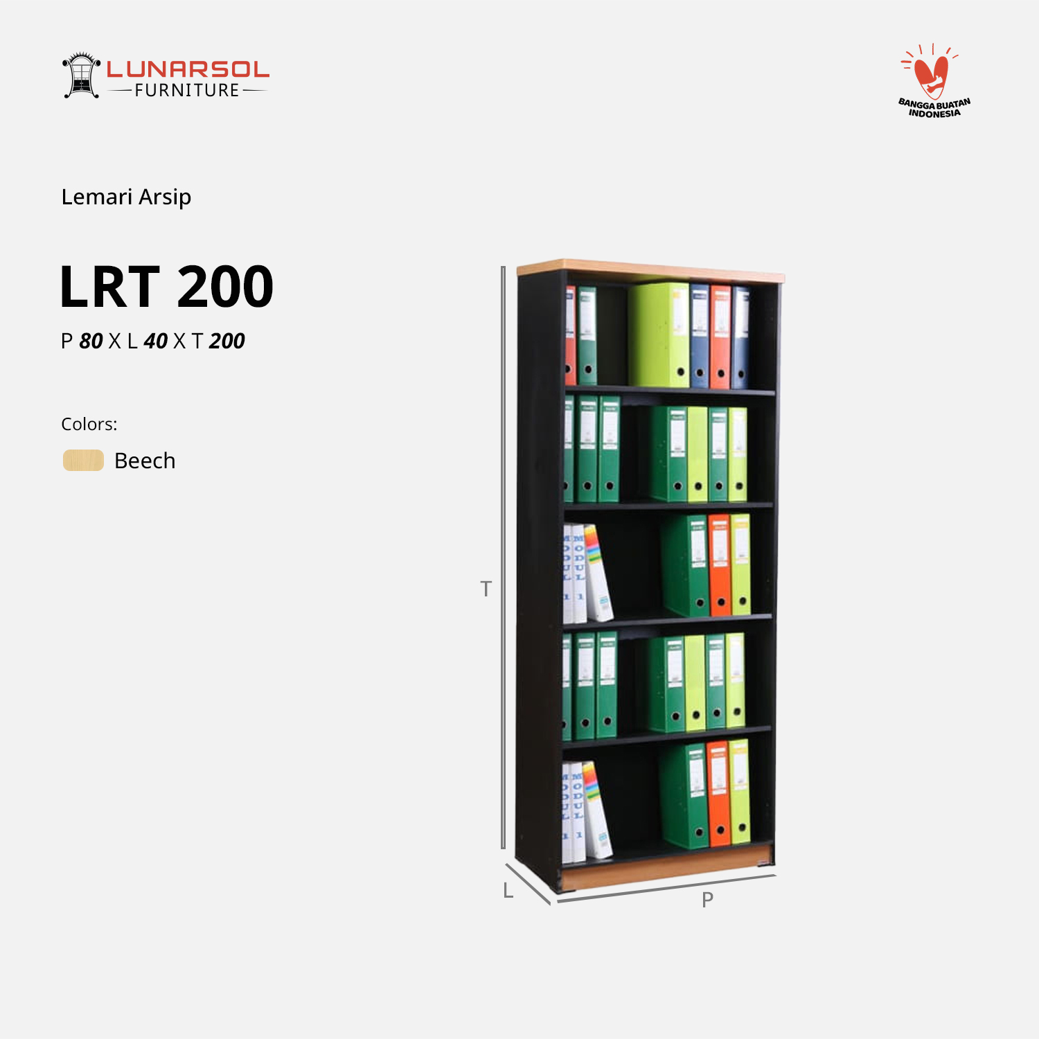 LUNARSOL LRT 200 Lemari Arsip Tanpa Kaca