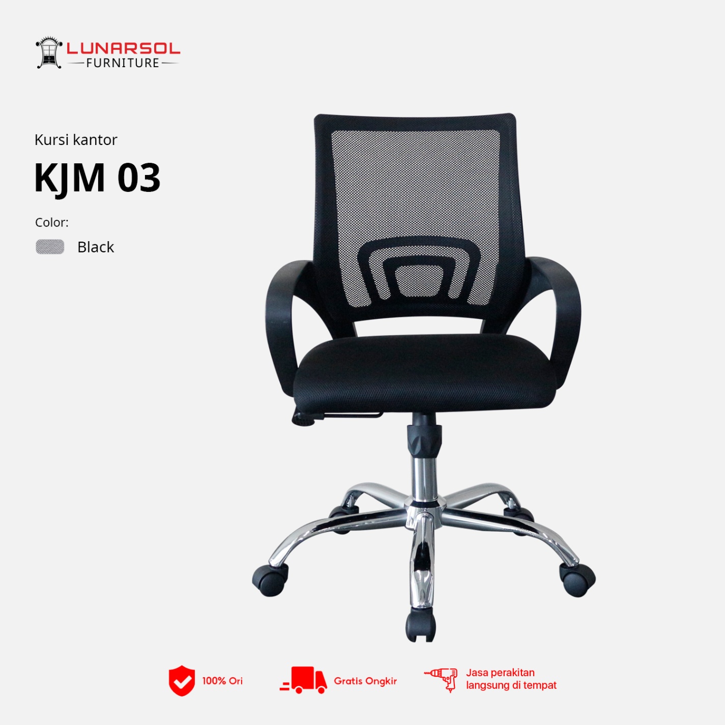 LUNARSOL KJM 03 Kursi Kantor | Kursi Hidrolik | Kursi Mekanik