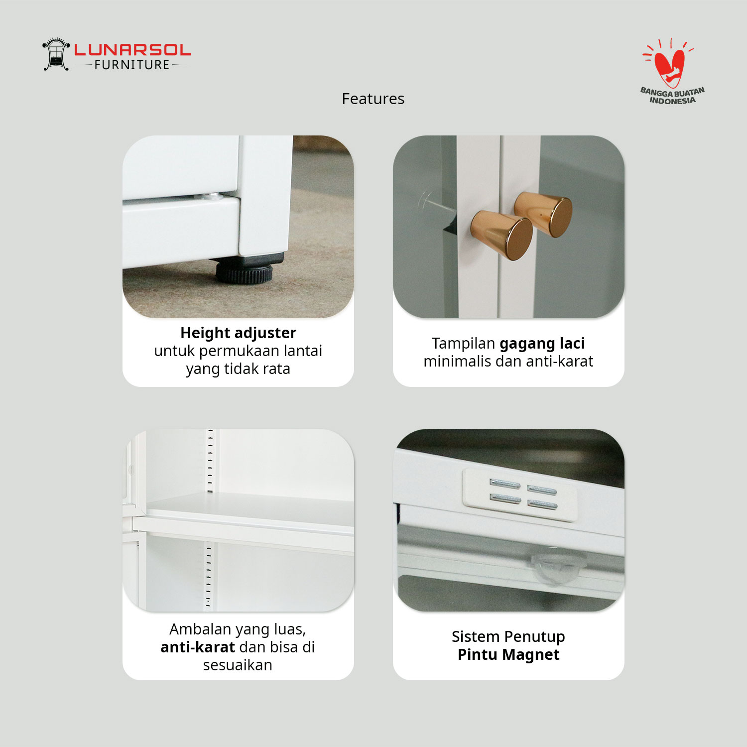 LUNARSOL Lemari Besi KBC-01 | Lemari Arsip | Lemari Buku Besi