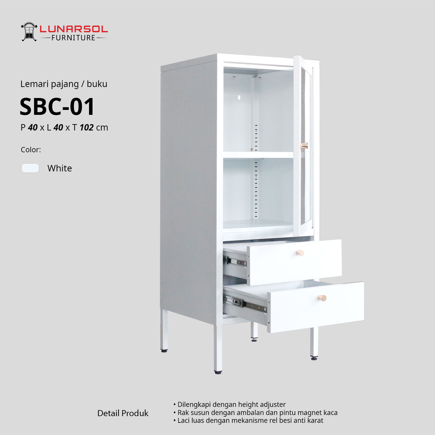 LUNARSOL Lemari Besi SBC | Lemari Arsip | Lemari Pajang