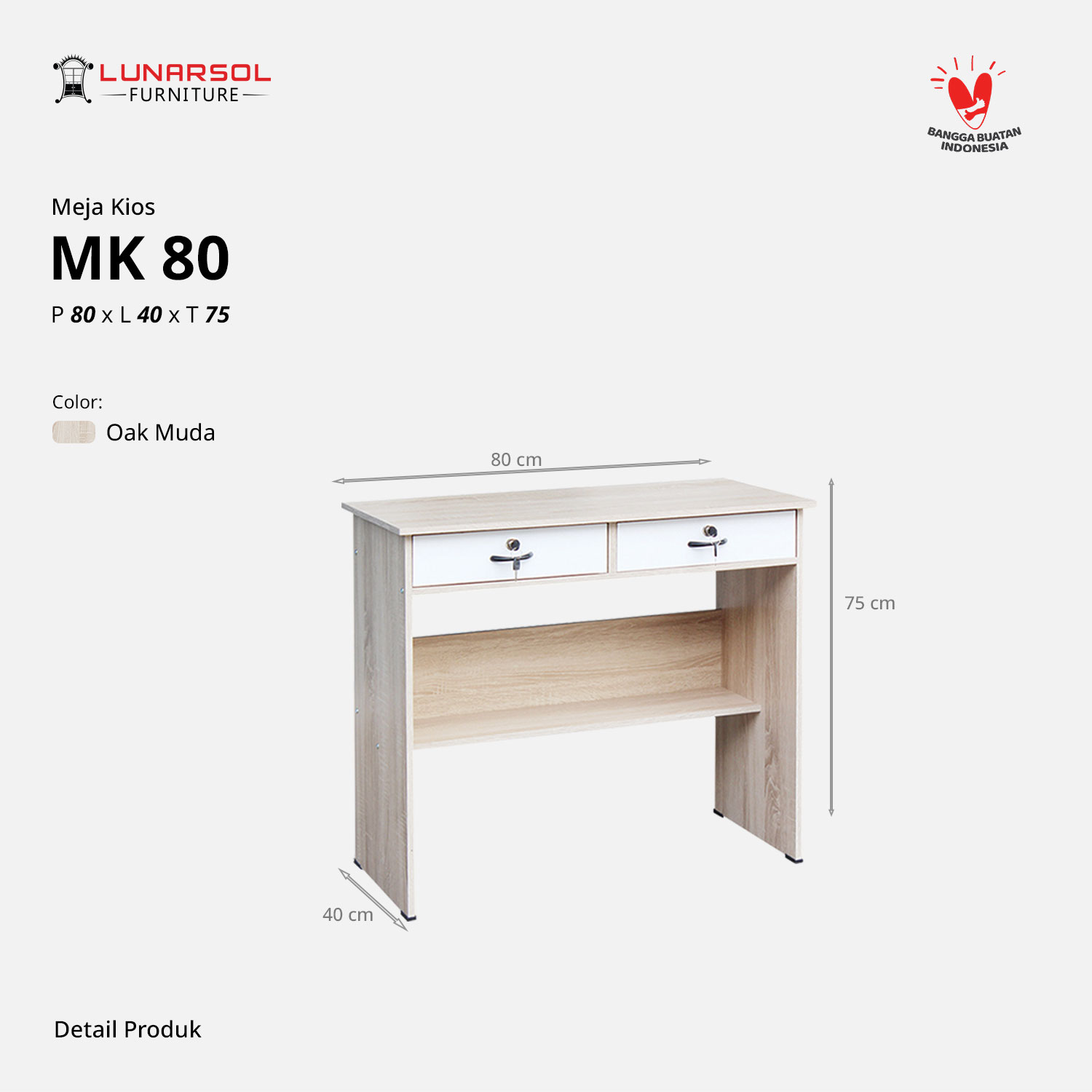 LUNARSOL MK 80 Meja Belajar Minimalis