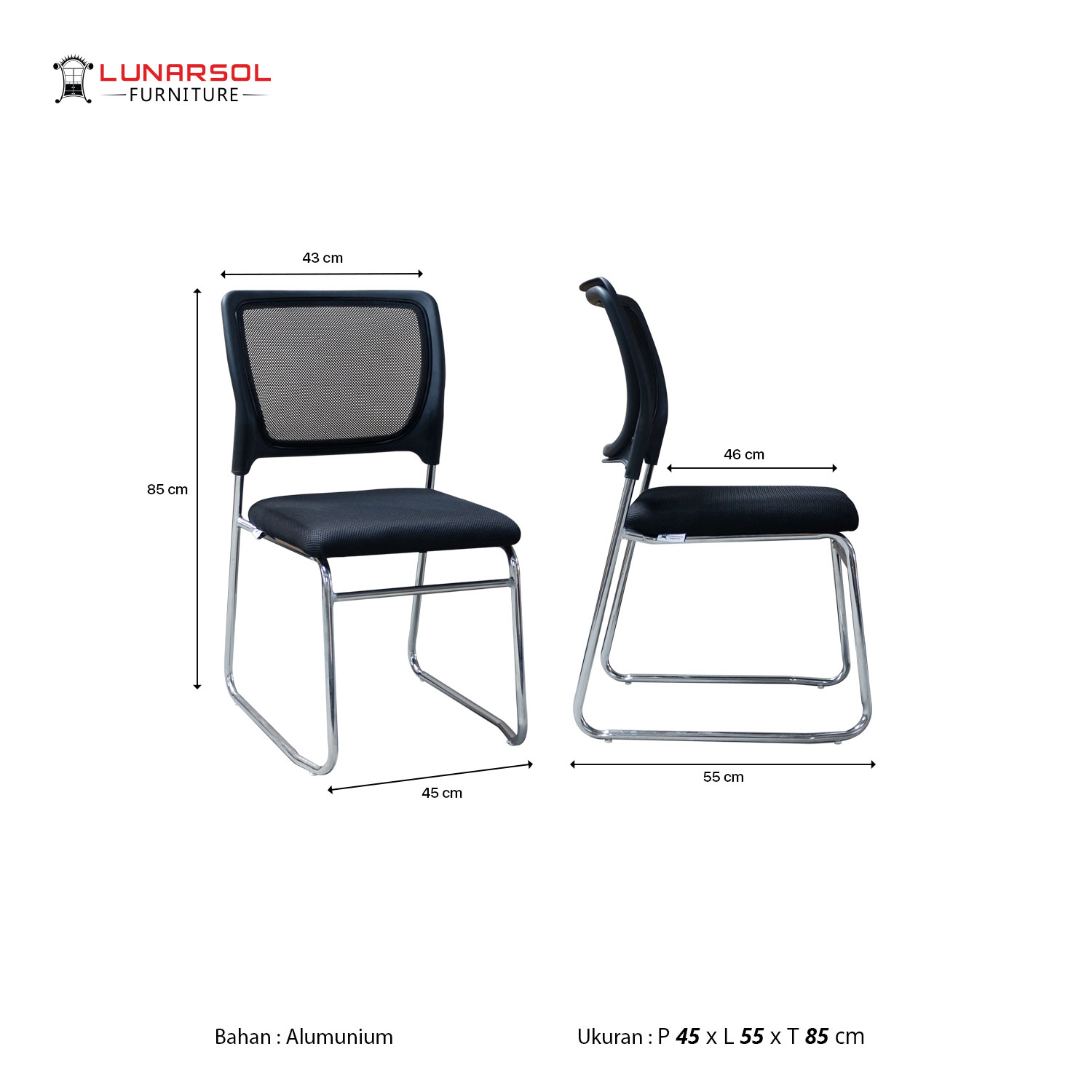 LUNARSOL KSJ 01 Kursi Jaring | Kursi Meeting | Kursi Kantor Modern Min