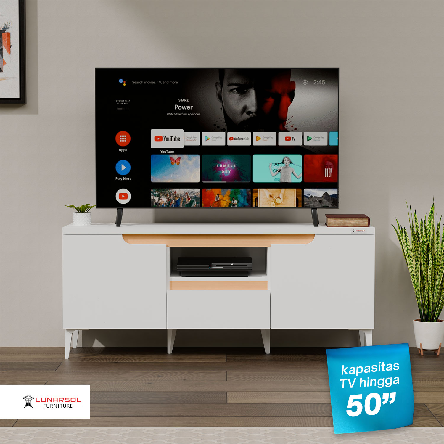 LUNARSOL RTV 121 Rak TV Meja TV Ruang Tamu Buffet | up to TV 43 Inch