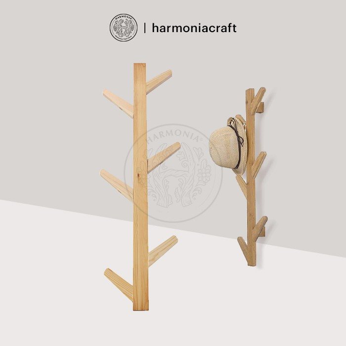 Gantungan Baju Dinding Hook Hanger Kayu Holder Serbaguna Harmonia