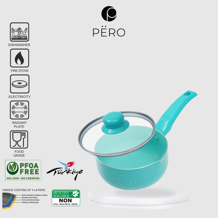 Pero Sauce Pan 16cm + Lid / Saucepan Milkpan 16cm Anti Lengket