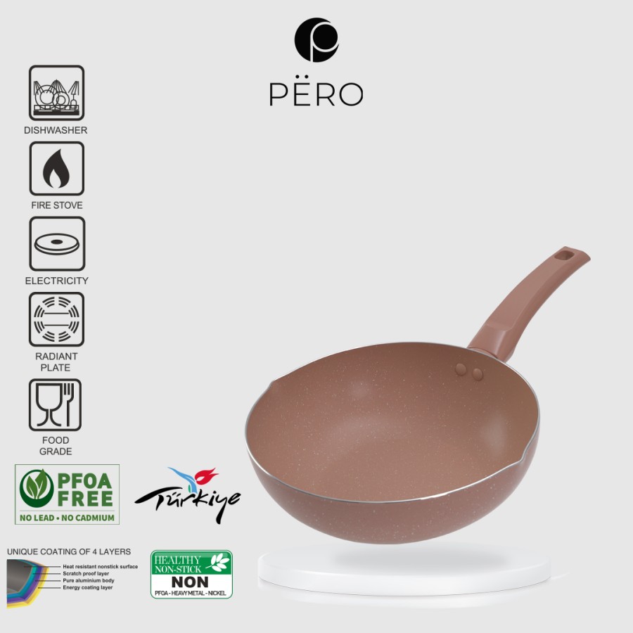 Pero Wok Pan Granite 24cm / Wajan Penggorengan Anti Lengket