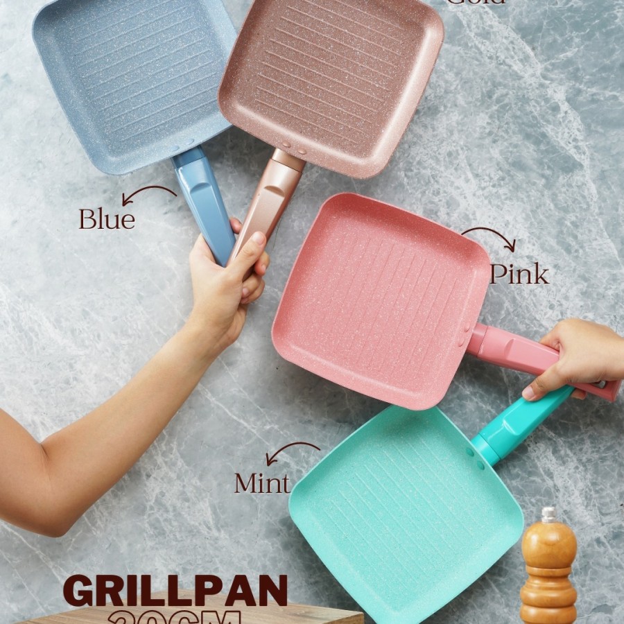 Pero Grill Pan 20cm / Wajan Panggang Anti Lengket Granite