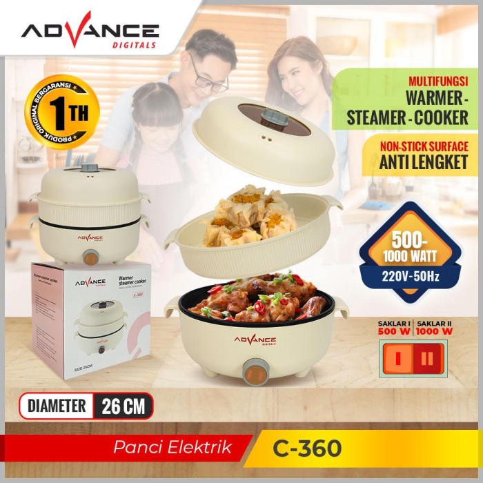 Advance Panci Listrik C360 Elektrik Pot Warmer Steamer Cooker