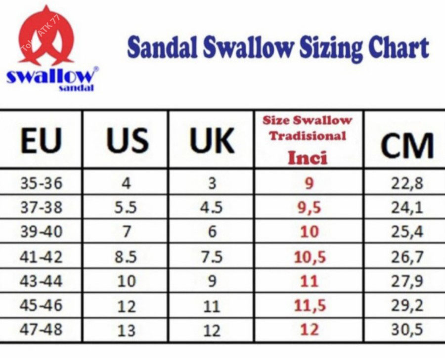 Sandal Sendal Jepit Sun Swallow Swalow Karet ukuran 9 READY STOCK