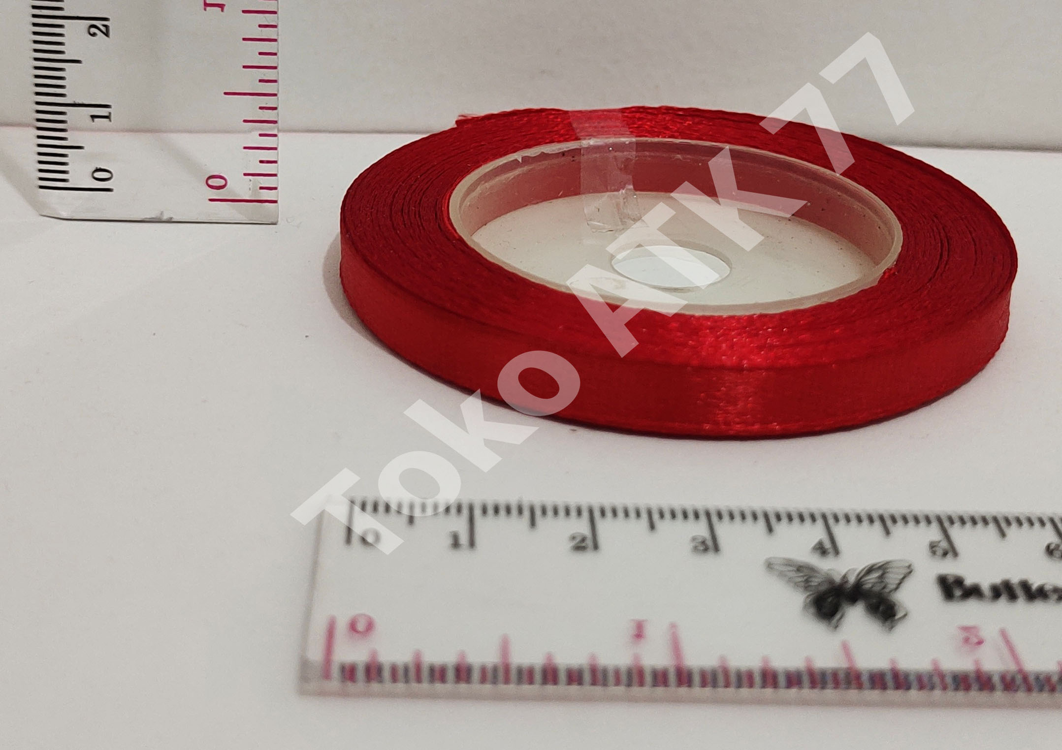 Pita Kado Kain Satin 0.25" 0,25" 1/4" Merah READY STOCK