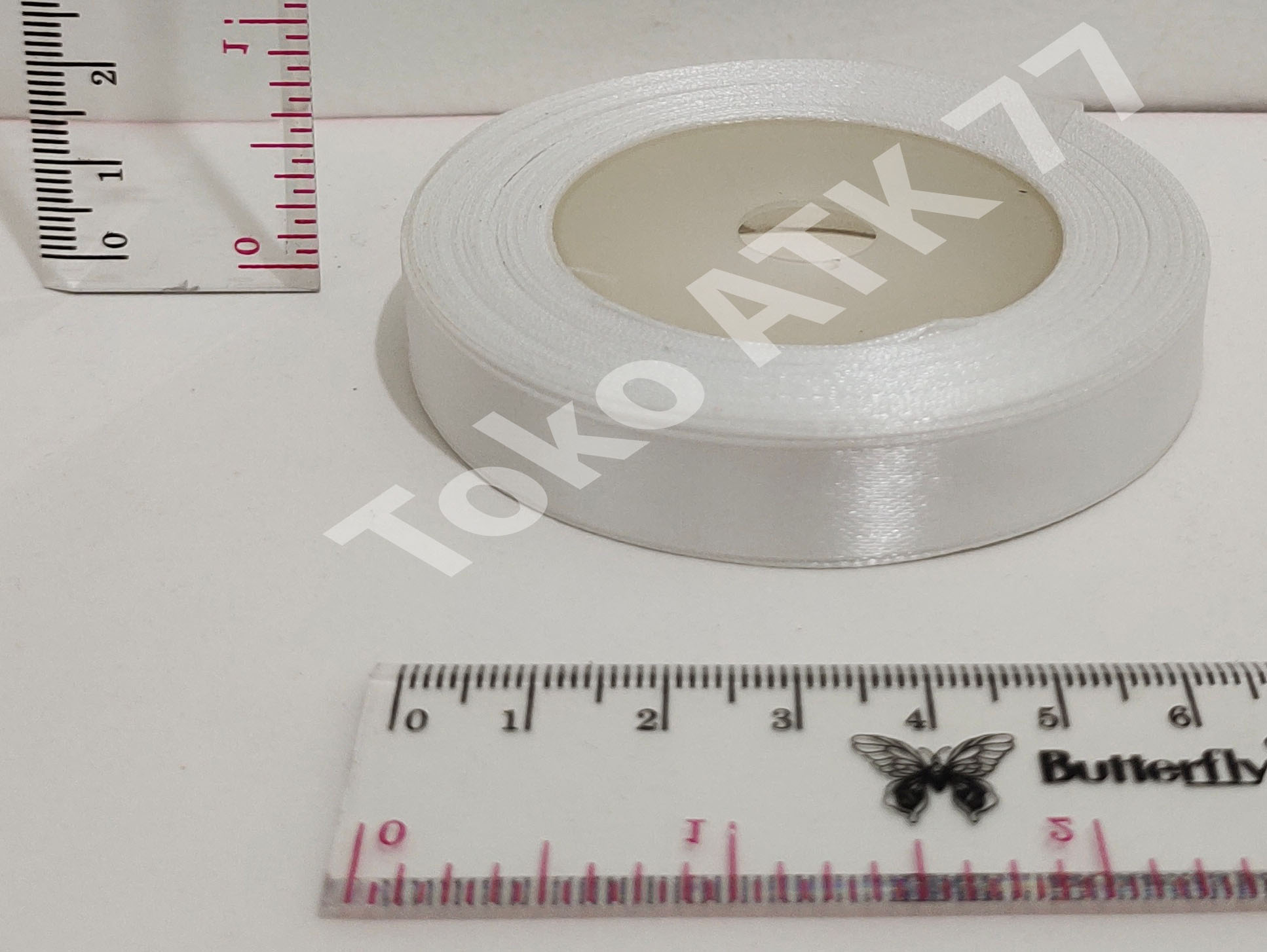 Pita Kado Kain Satin 0.5" 0,5" 1/2" Putih READY STOCK