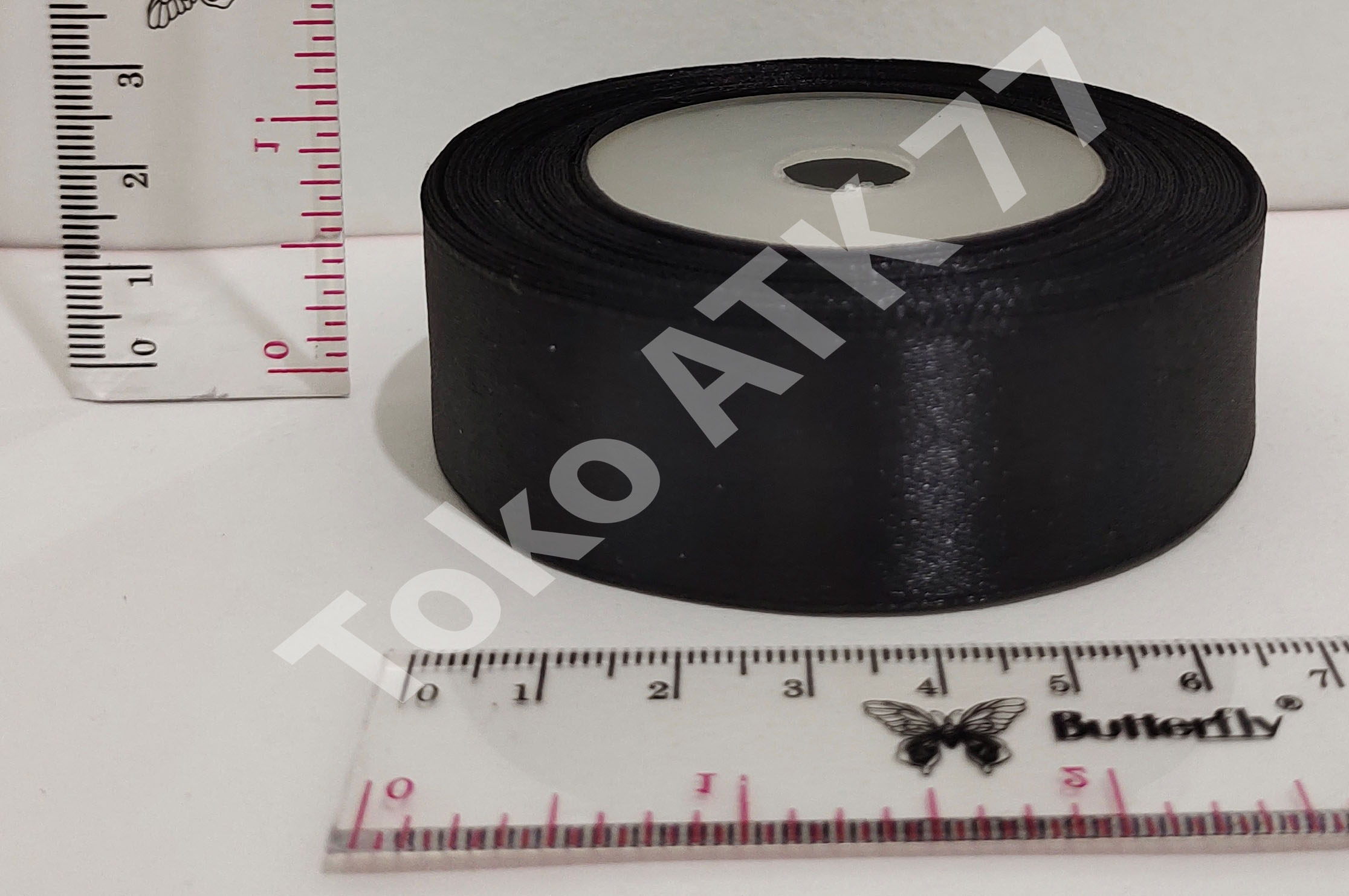 Pita Kado Kain Satin 1" 1 " Satu Inch Hitam READY STOCK
