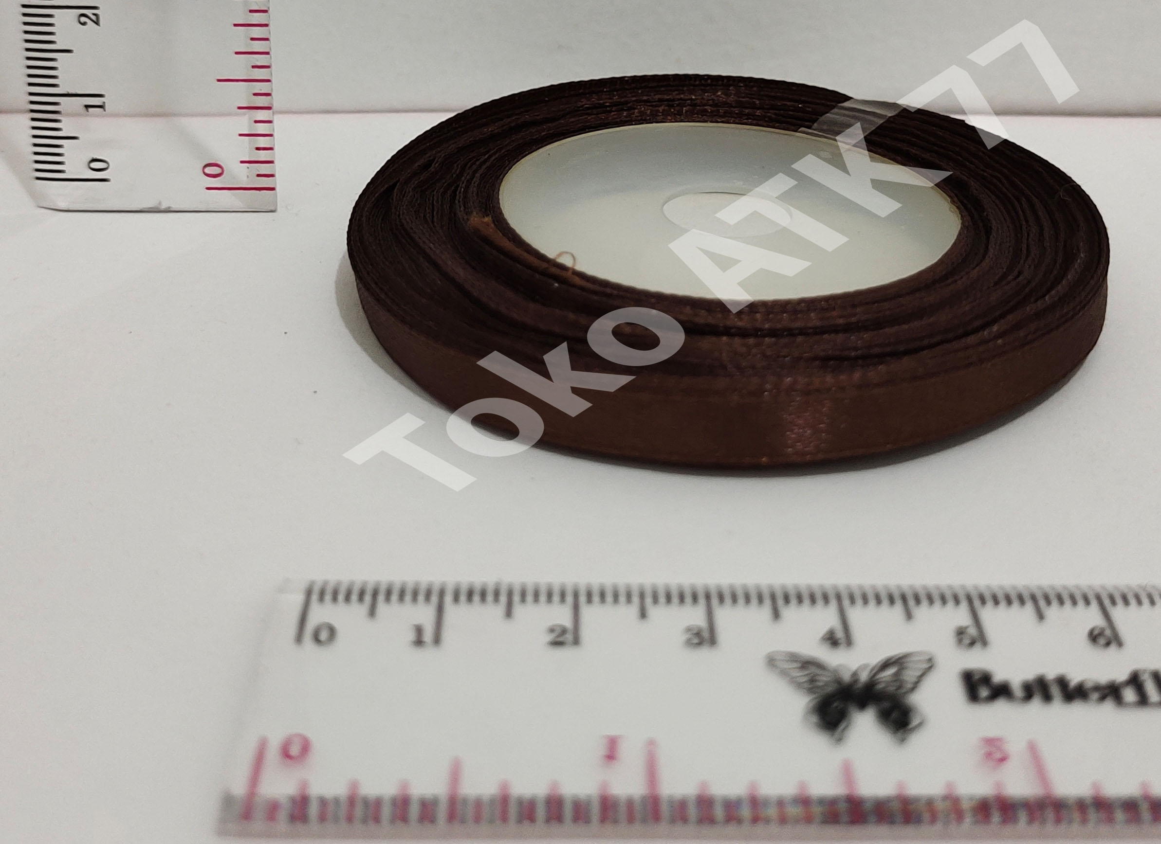 Pita Kado Kain Satin 0.25" 0,25" 1/4" Coklat Cokelat Tua READY STOCK