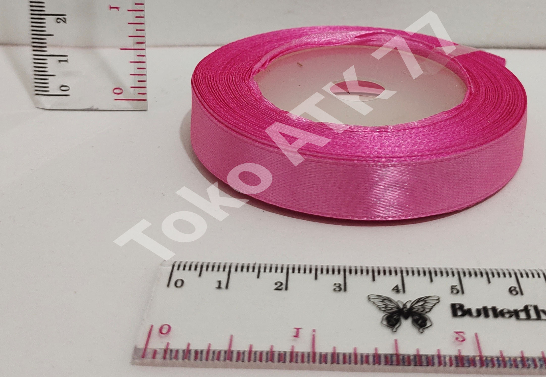 Pita Kado Kain Satin 0.5" 0,5" 1/2" Pink Tua READY STOCK