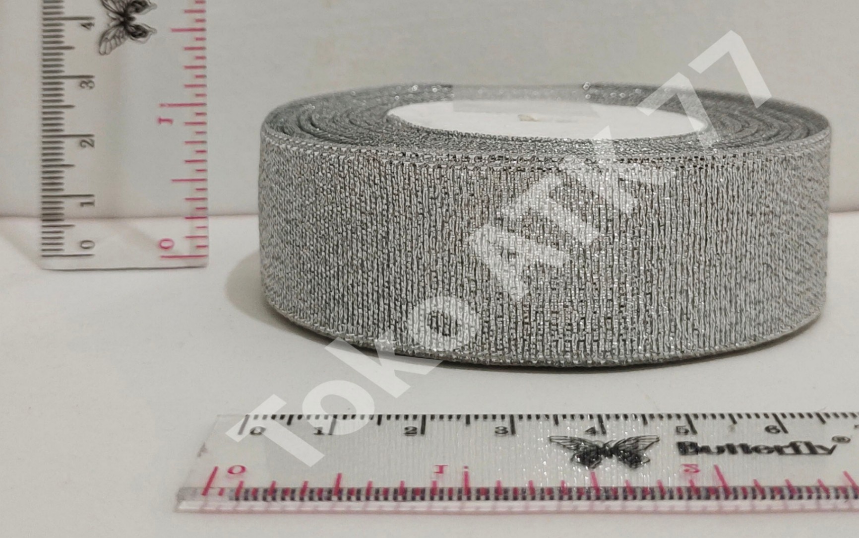 Pita Kado Kain Metalic Metalik Silver Perak 1 " satu inch READY STOK