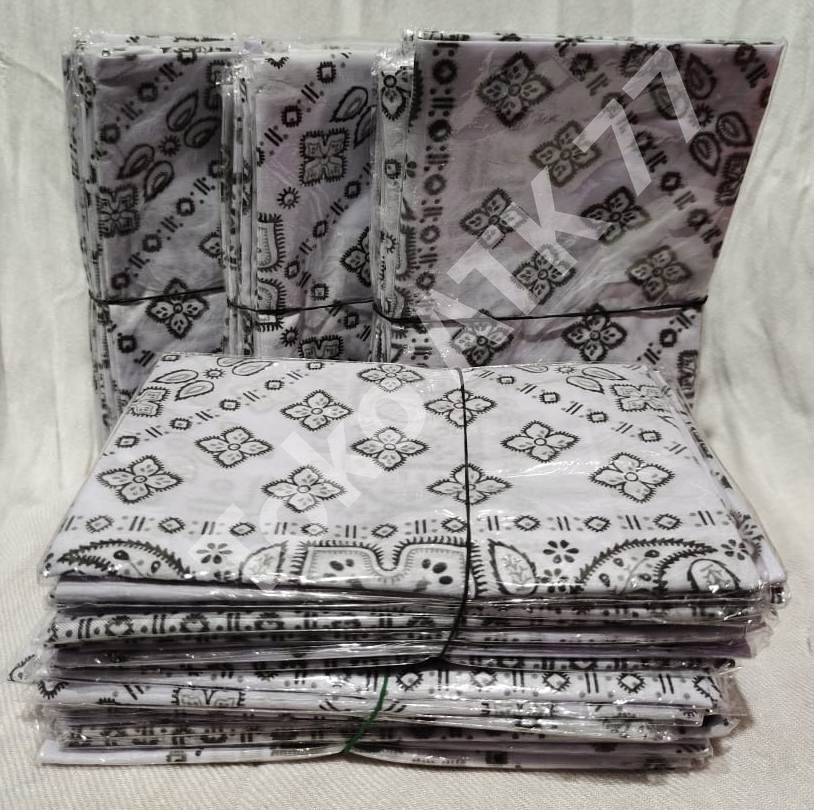 Slayer Syal Sapu Tangan Besar Kain Masker Penutup Batik Putih