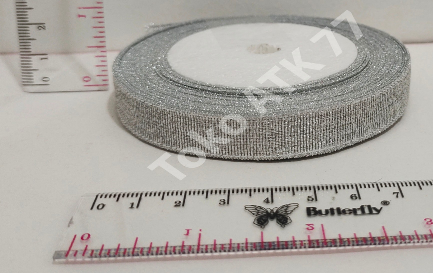 Pita Kado Kain Metalic Metalik Silver Perak 0.5" 0,5" 1/2" READY STOCK