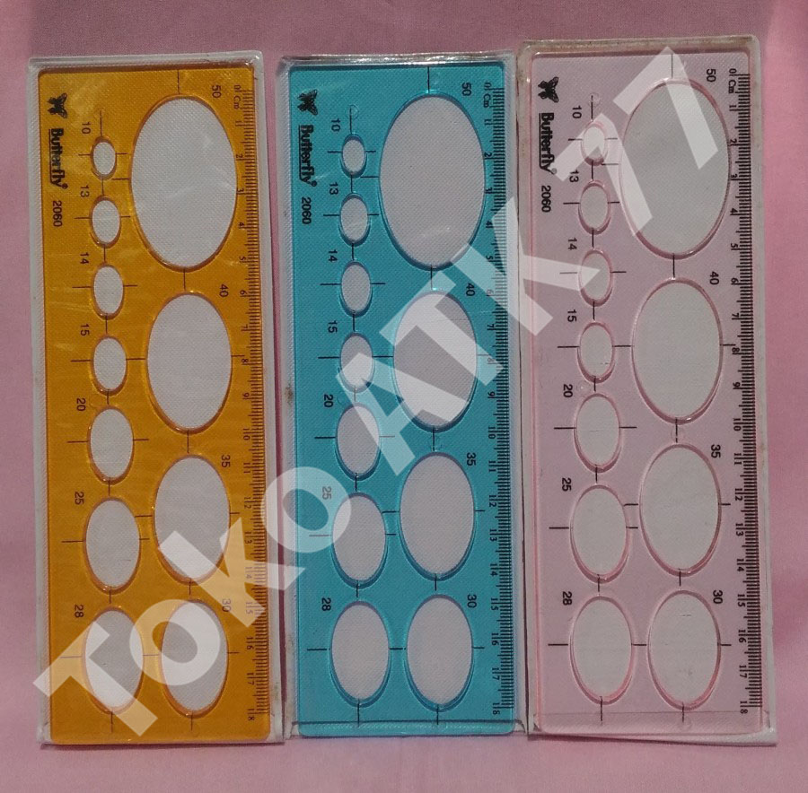 Penggaris Mistar Butterfly Bangun Datar 2060 Ellip Elip Elips Ellips