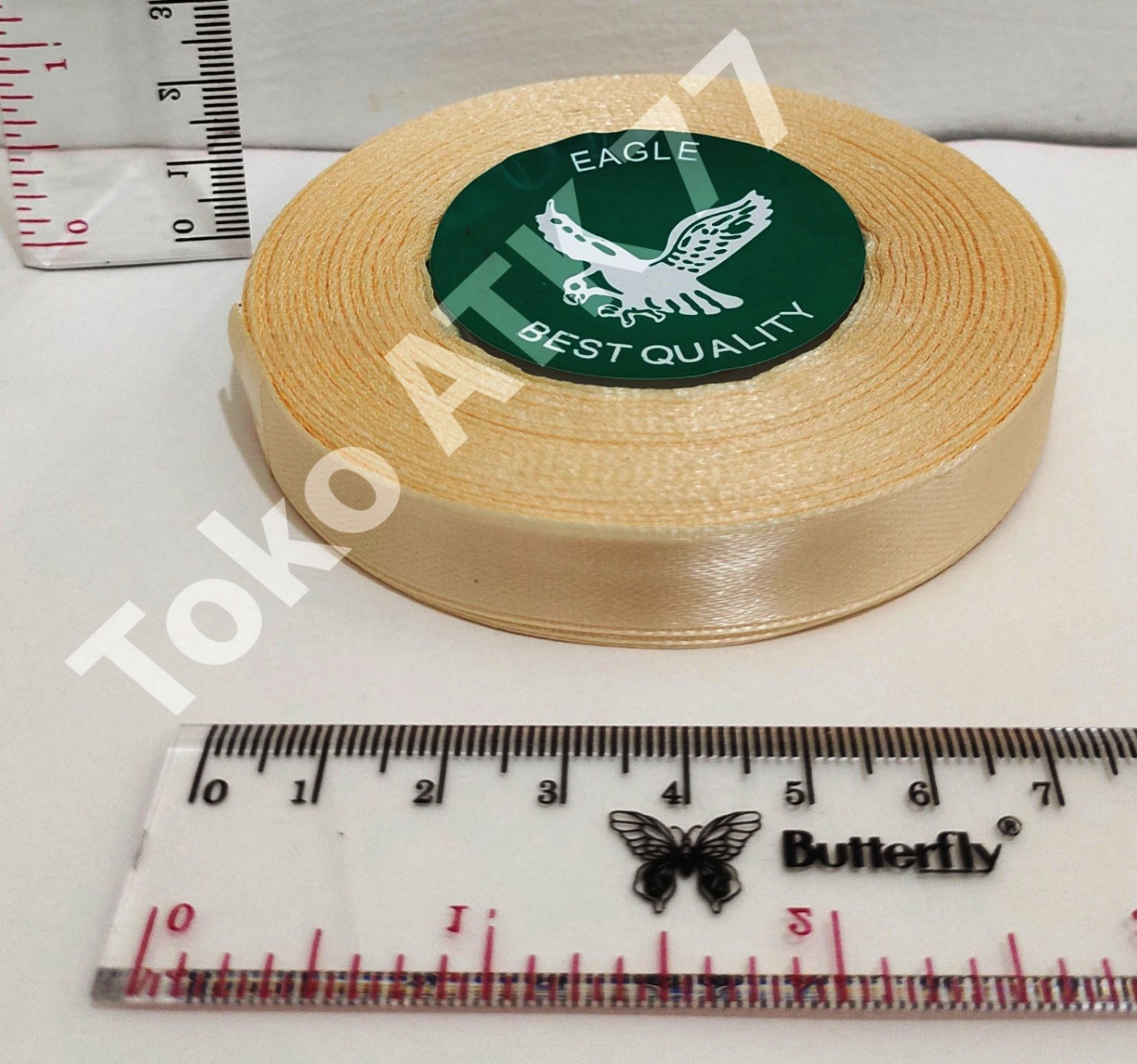 Pita Kado Kain Satin 0.5" 0,5" 1/2" Coklat Muda Cream Crem Krem Kream