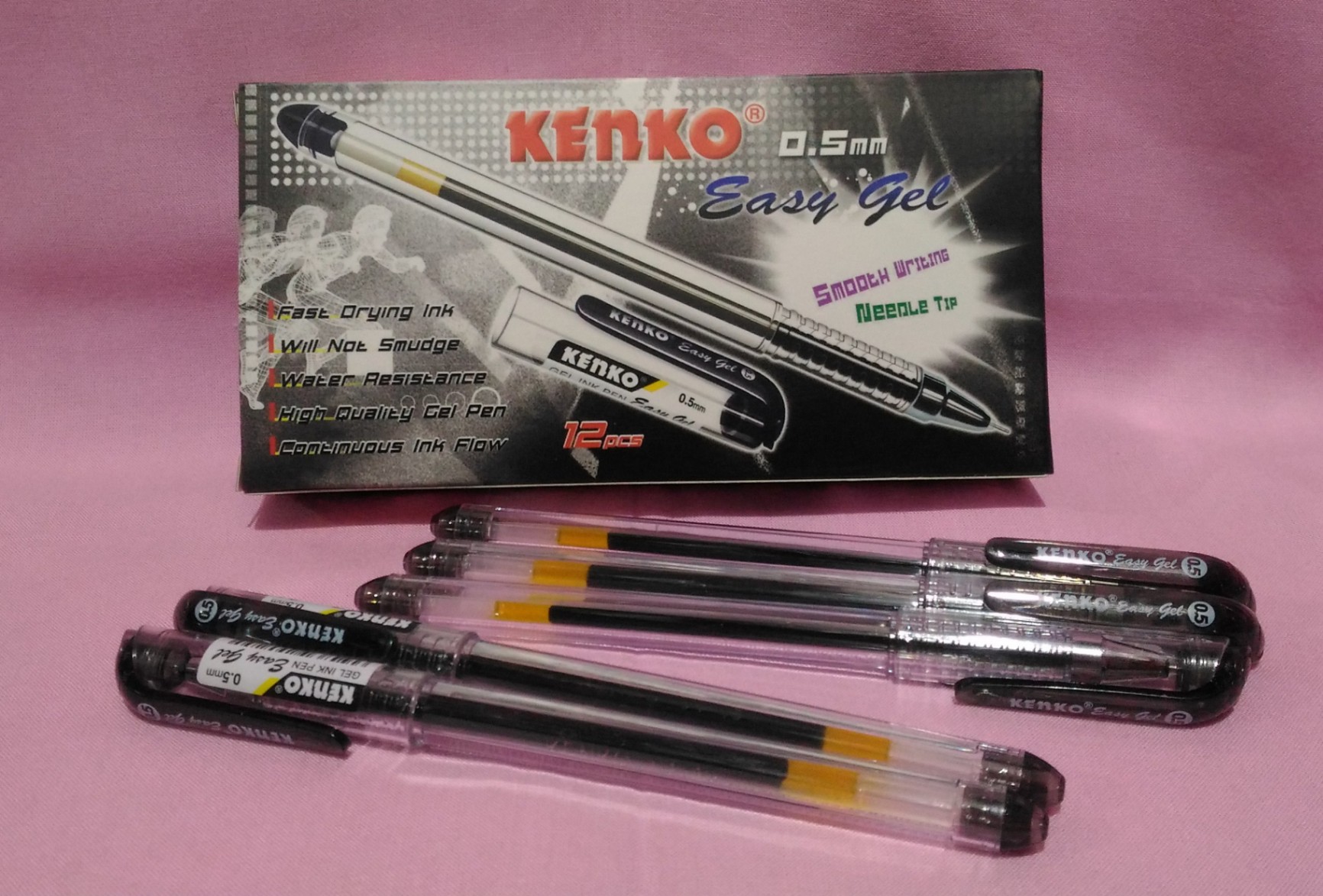 Pen Kenko Easy Gel Warna Hitam 1 lusin lsn 12pcs READY STOCK