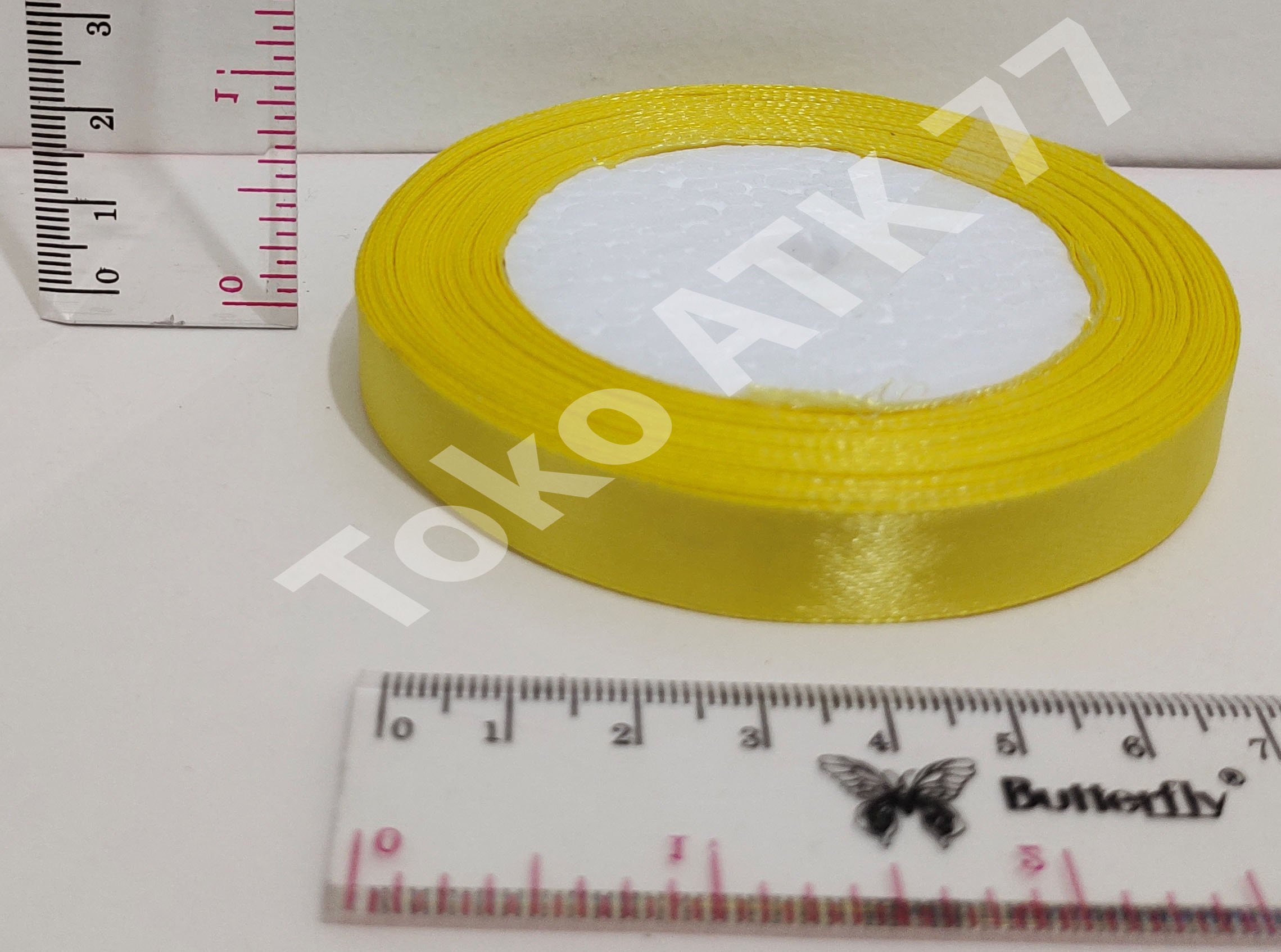 Pita Kado Kain Satin 0.5" 0,5" 1/2" Kuning READY STOCK