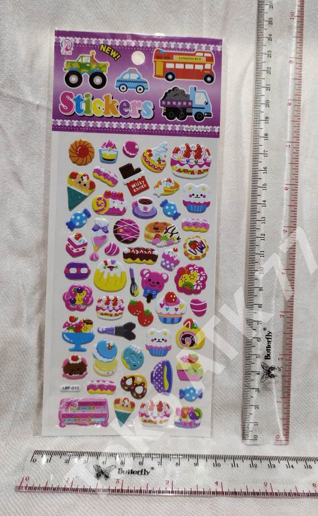 Sticker Stiker Tempelan Lucu Soft Timbul Aneka Motif Hewan Kue Ultah