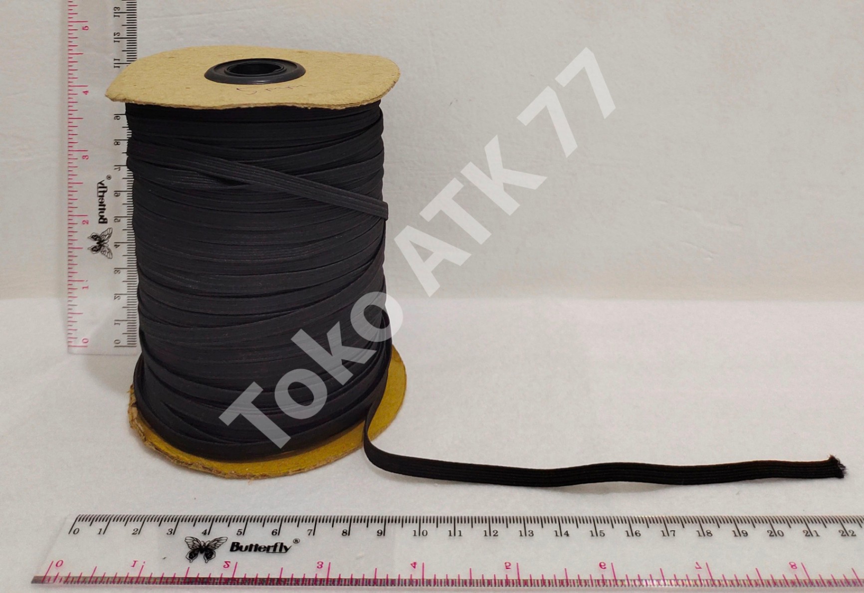 Karet Celana Kolor Hitam per 2m 2 meter ukuran tipis 5mm READY STOCK