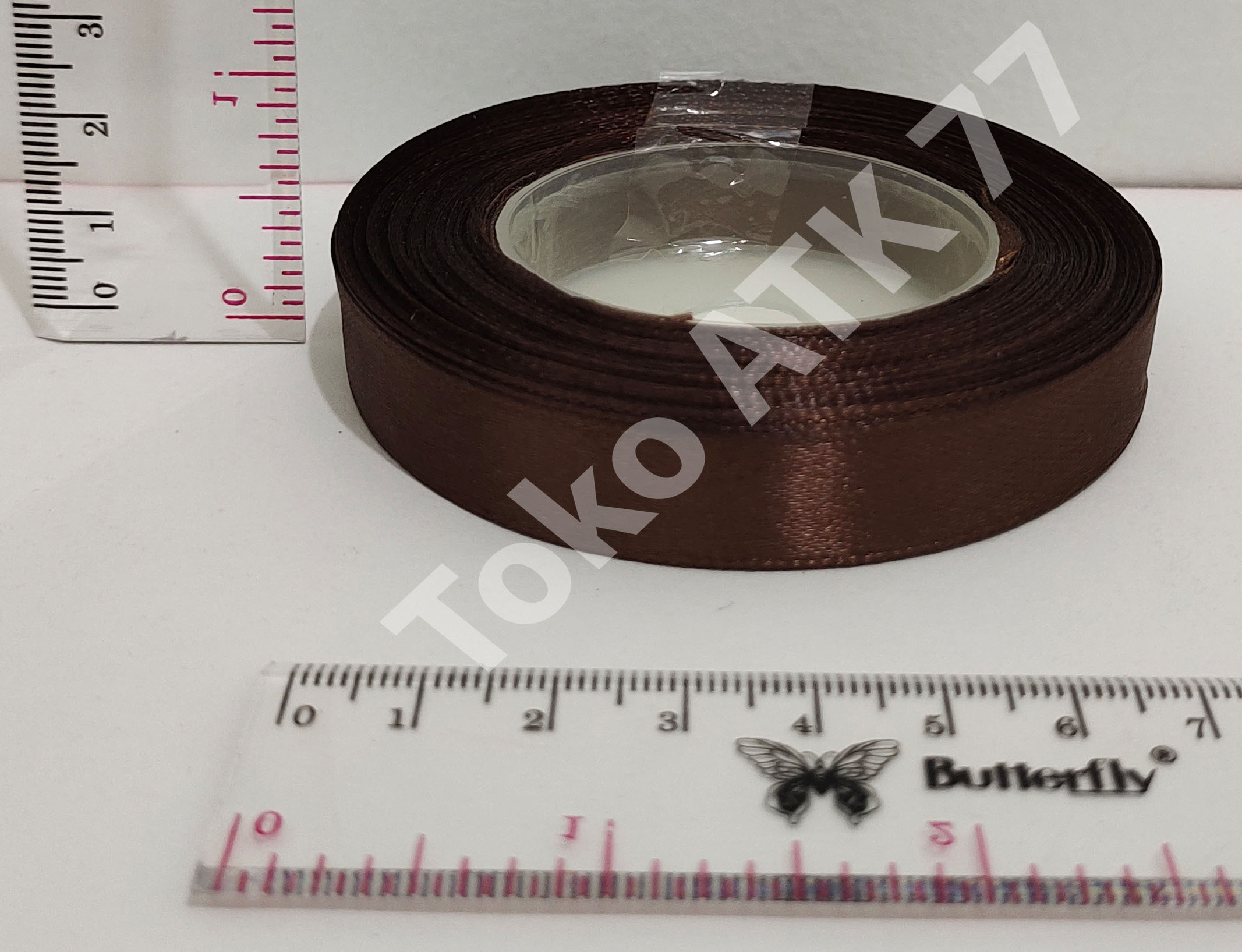 Pita Kado Kain Satin 0.5" 0,5" 1/2" Coklat Cokelat Tua READY STOCK