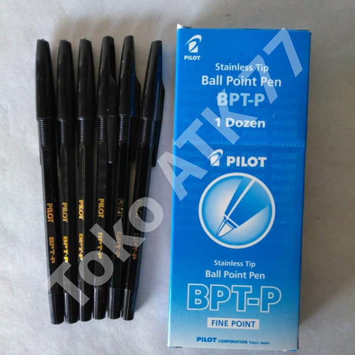 Pen Pilot BPTP Model Cabut Hitam 1 lsn lusin 12pcs READY STOCK