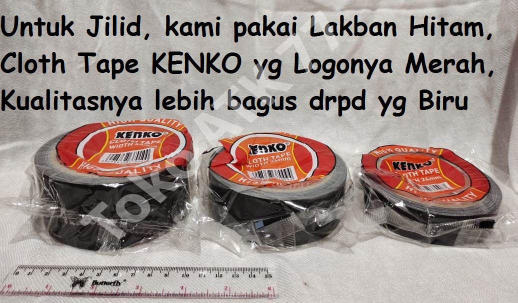 Produk Jasa Jilid Kliping Lakban Cloth Tape Hitam Mica Bening Buffallo