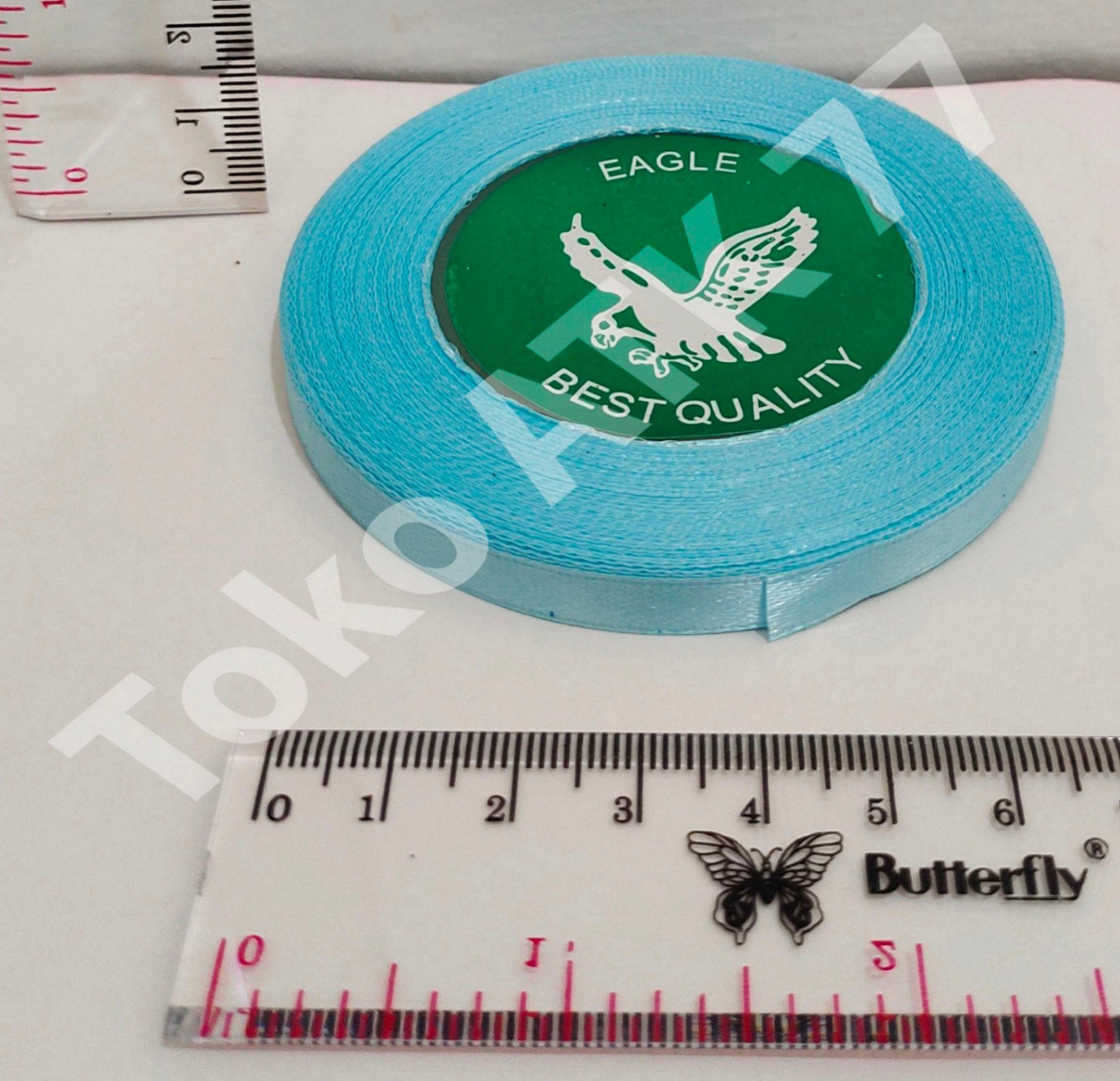 Pita Kado Kain Satin 0.25" 0,25" 1/4" Biru Muda READY STOCK